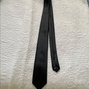 All black tuxedo tie, long